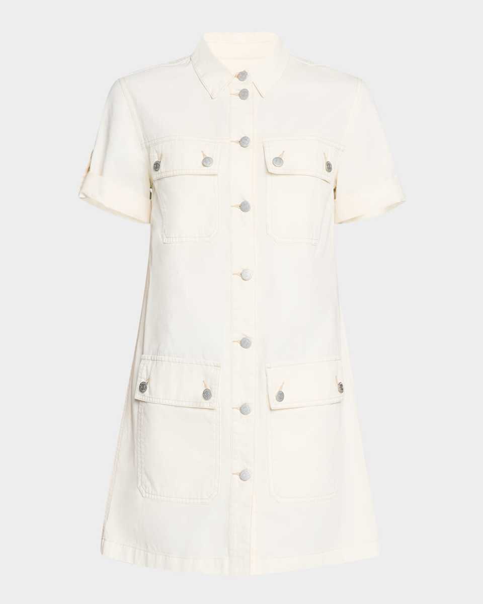 Warren Short-Sleeve Denim Mini Dress